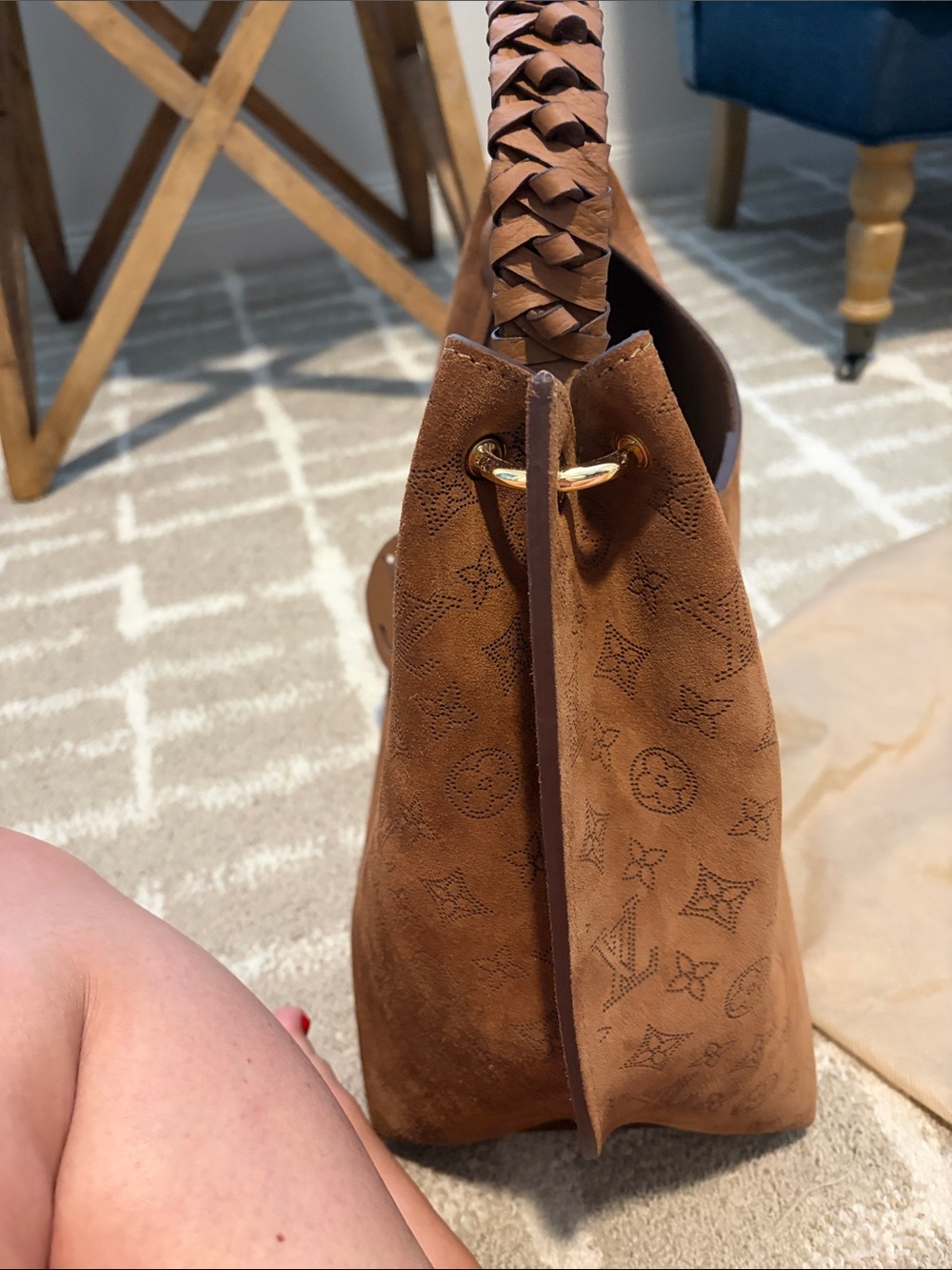 LV Caramel Color Suede Bag - Picture 9 of 15
